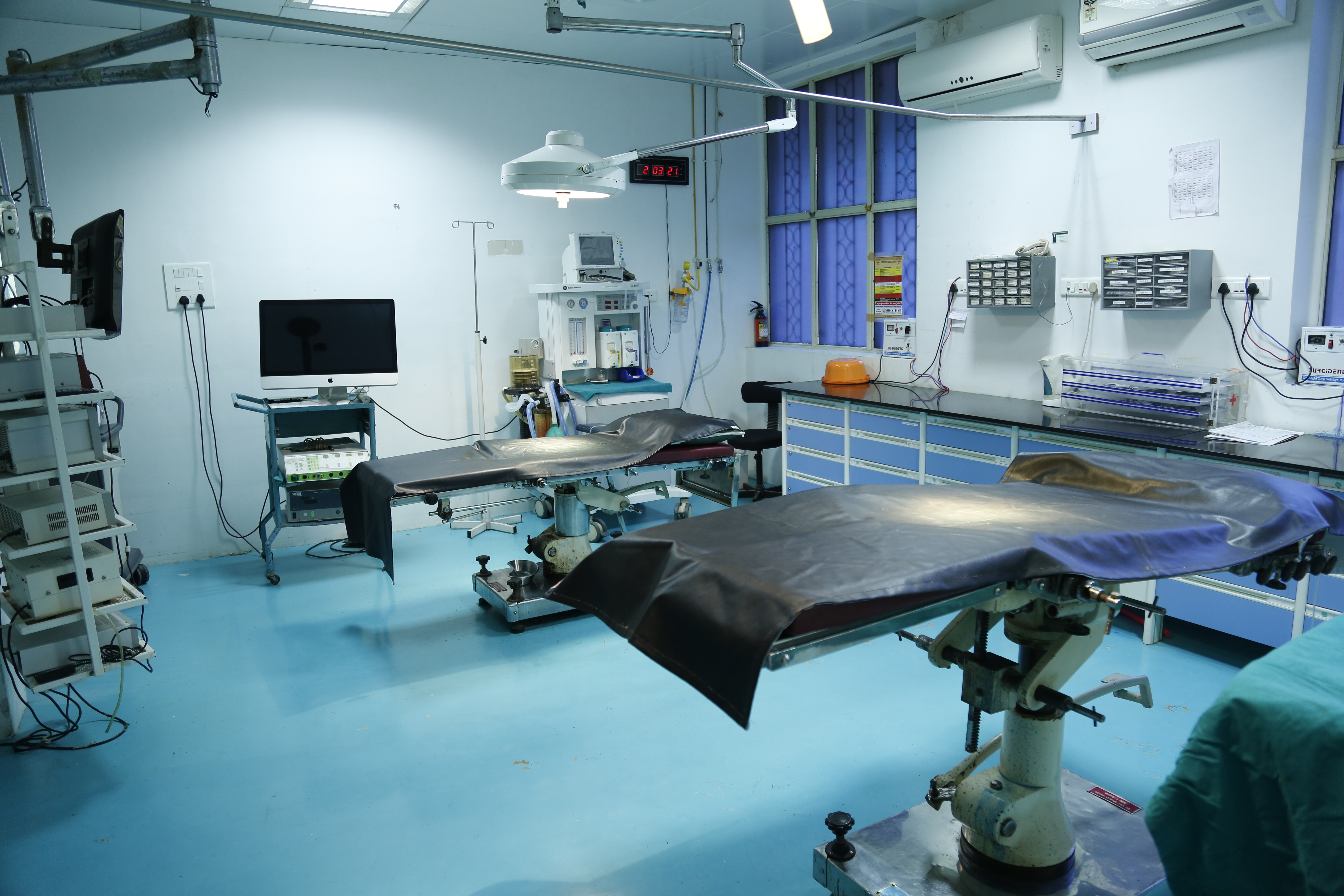 Sterile surgical environment prepared for surgery