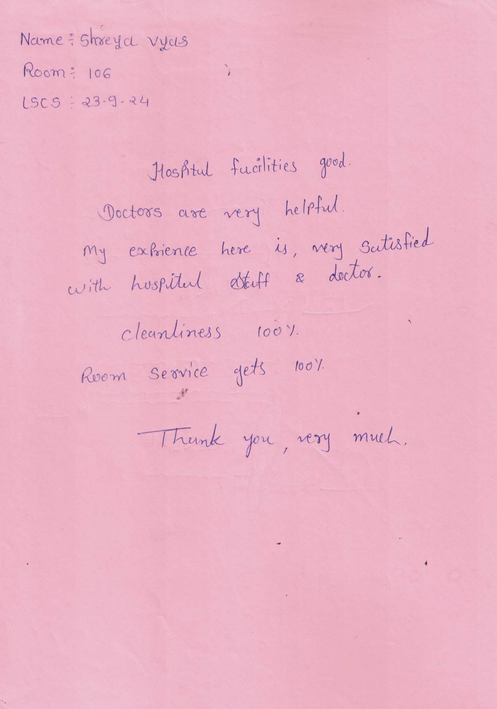 Patient Thank You Letter