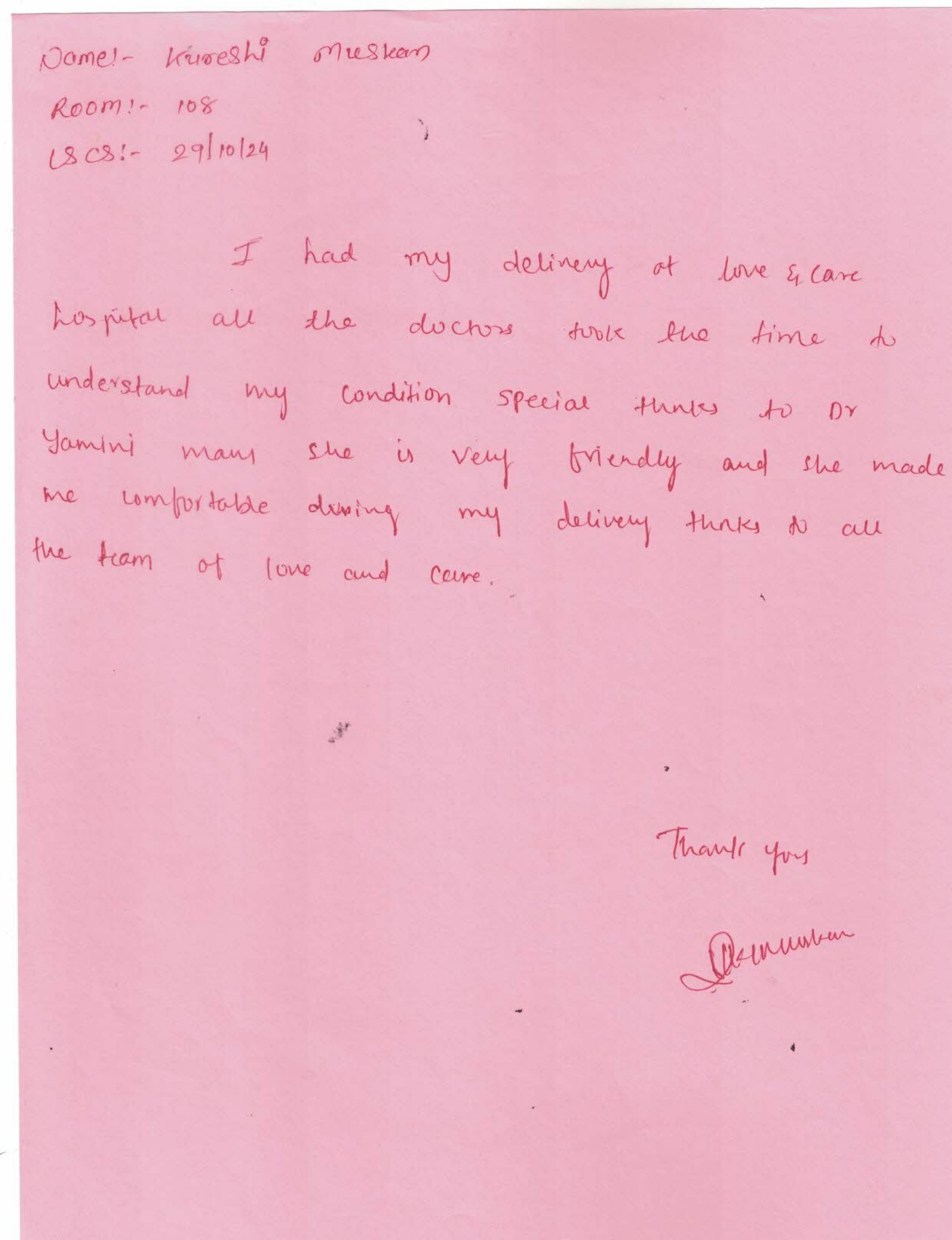 Patient Thank You Letter